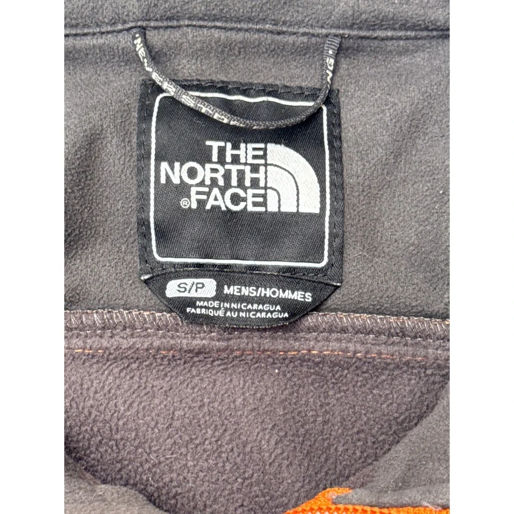 The North Face Apex Softshell Jacket Mens Small Orange Grey Colorblock Full Zip